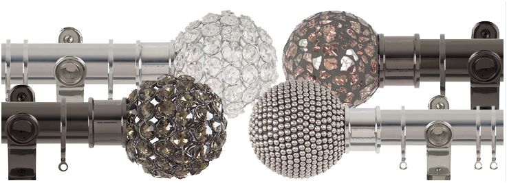 black curtain poles
