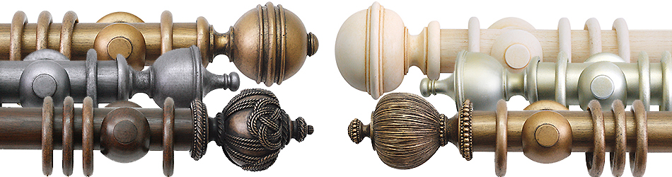 Jones Florentine Wood Curtain Poles